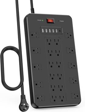 Fudong 744110960037 Surge Protector Power Strip Fdtek 22 Ac Multiple Outlets With 6 Usb 1 Usb-c