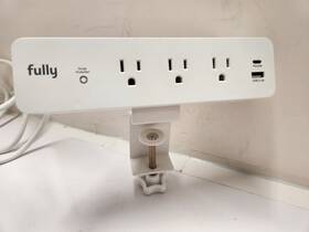 1-usbc Fully 843765101588 Intertek Clamp Mounted Power Strip 3 Us Outlets 1-usb White Bin11