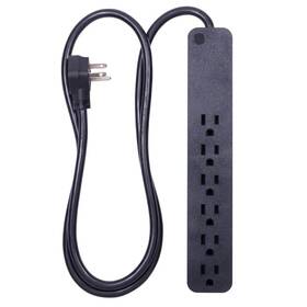 Ge 0003087837051 General Electric Pro 6-outlet Power Strip Surge Protector 4ft. Cord Black