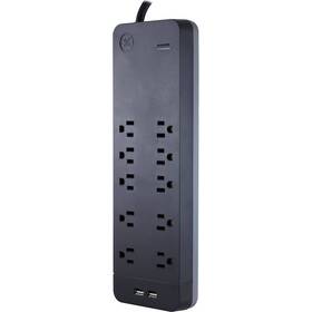 Ge 030878395090 Pro Surge Protector 10 Protected Outlets With 2 Usb Port Flat Plug 15amp