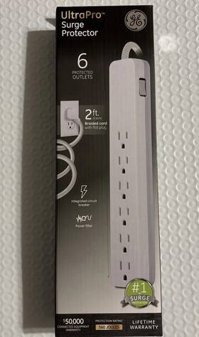 Ge 030878452649 Ultra Pro Surge Protector 2 Ft Cord 6 Protected Outlets