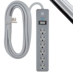 Ge 030878624589 6-outlet Surge Protector 20 Ft Extension Cord Power Strip 800 Joules Flat Plu