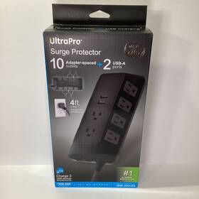 3540 Ge 030878737753 Ultra Pro Surge Protector Joules 10 Outlets 2 Usb Ports Brand New Seal