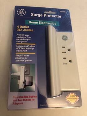 Su93906 Ge 030878939065 Surge Protector - 4 Outlet 312 Joules New/sealed