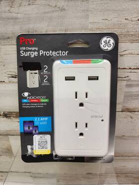 Ge 043180145161 Brand New Pro Surge Protector 2-power Outlet And 2-port Usb