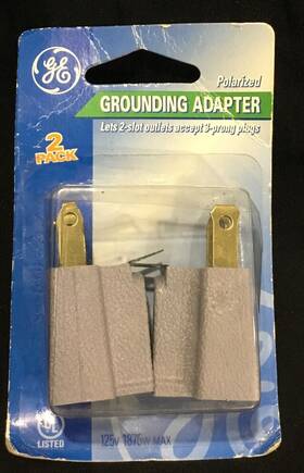 Ge 043180566805 Polarized Grounding Adapter 2 Pack Gray Electrical New