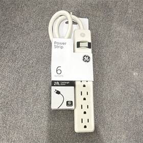 34580 Ge Power Strip 6 Outlets 2ft Cord White Mounting Holes Mpn