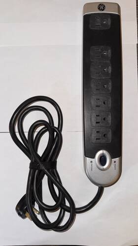 37816 Ge 7-outlet Power Strip 7 Ft Extension Cord Flat Plug Grounded Integrated