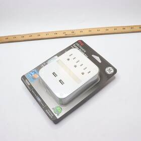 41628-1 Ge 2-usb Port 3-outlet With Light Surge Protector Charging Station Dusk To Dawn
