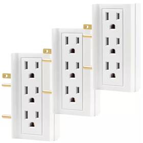 Ge 445034646665 6-outlet Grounded Side-access Tap White 3-pack