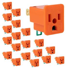46851 Ge Two Prong To Three Adapter Ac Wall Outlets Grounding Tap Plug Orange 10pcs