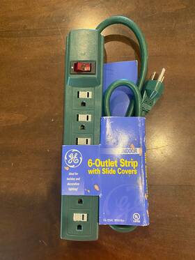 Ge 690990410172 6-outlet Power Strip With Slide Covers Indoor Green