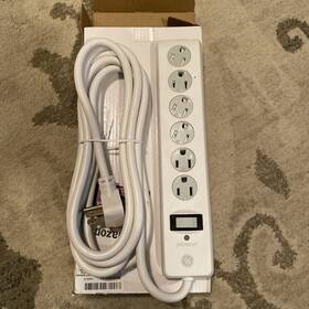 Ge 726084851382 6 Outlet Surge Protector 10 Ft Extension Cord Power Strip 800 Joules - White
