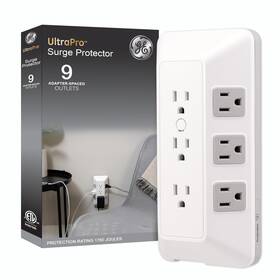 73623 Ge 9-outlet Surge Protector Multi Plug Outlet Extender Wall Tap Adapter Space