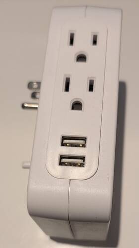 Ge8002sa Ge 8002sa 6 Prong Side Outlet Extender Surge Protector Dual Usb A Free Shipping