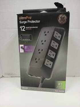 81784 Ge Ultrapro 8ft Braided Surge Protector With 12 Outlets