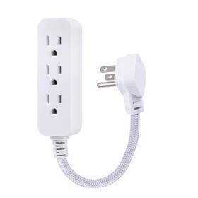 Ge C6x4hq2tg 3-outlet Power Strip 5 Inch Braided Extension Cord -45190 White