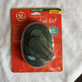 Ge E72389-p 3 Outlet 6 Ft Cord Reel Easy Wind Polarized Slide Covers Indoor Compact