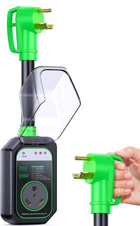Yc-01 Geargo Waterproof Rv Surge Protector - 30 Amp 9500 Joules Plug With Circuit Analyzer