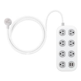 90172672 General Electric Ge 7-outlet Surge Protector With Usb 1470j 2 Usb-a 2.4a 4ft Braided