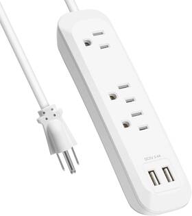 Yun-dong-147 Gerass Power Strip Surge Protector With Usb Ports White Ordinary Plug