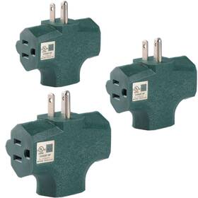 Gfqhf 726972479971 3 Way Plug Adapter - Ul Listed Outdoor Outlet Splitter Prong Elec