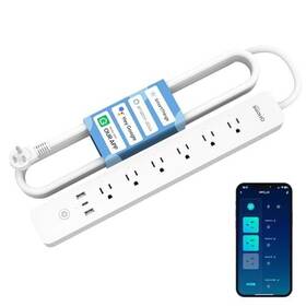 2a1c Ghome Smart 198168124963 Power Strip 3 Usb 30w And 6 Individually Controlled Outle