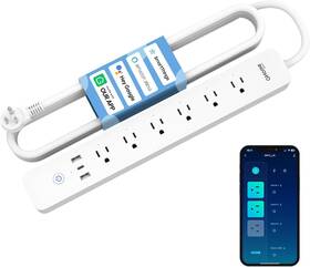 Ghome Smart 445027592559 Plug Power Strip 3 Usb 30w Fast Charging And 6 Individually Contr