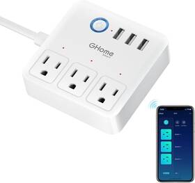 Ghome Smart 744759729255 Power Strip With 3 Wifi Outlets And Usb Ports Etl Listed Surg