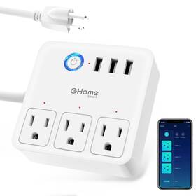 Ghome Smart 794775827749 Power Strip 3 Usb Ports And Individually Controlled Outlets Wifi Su
