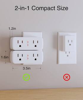 Wp2-2 Ghome Smart Plug Outlet Extender Surge Protector Dual Socket Work With