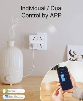 Wp2-4 Ghome Smart Outlet Extender Surge Protector Dual Socket Works With Alex