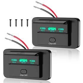 Gbkgq-03-u Gibbab 2pcs 3 Ports 12v Rv Usb Outlet 90w Dual Pd3.0 Type-c Quick Charge 72w And
