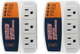 Gideon 705353654510 Surge Protector Three Outlets Power Strip 2 Pack Voltage Ame