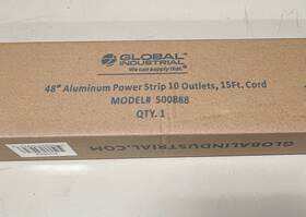 500888 Global Industrial 48 Inch Power Strip 10 Outlet Aluminum 15ft Cord Model
