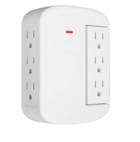 2100 Globe Electric 058219782941 Swivel Surge Tap 6-outlet With 2 Usb Ports Joules White