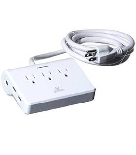 78301 Globe Electric 058219784280 White 3 Out Power Strip 34 Piece