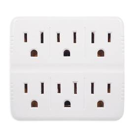 Gg-16000tw-3 Go Green Power Wall Tap 6 Outlet White 3/pack