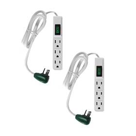 G-13002ms-2 Gogreen Power 445007847877 2.5 Ft. 14/3 3 Outlet Indoor Strip White 2 P