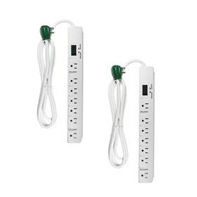 G-17636-2 Gogreen Power 445045037049 6 Ft. 14/3 7 Outlet Indoor Surge Protector White 2 P