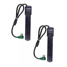 Gogreen Power 744110270617 3ft. 6-outlet Surge Protector With Cord In Black 2-pack