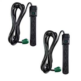 Gogreen Power 744110704204 6 Ft. 14/3 6-outlet Indoor Surge Protector Black 2-pack