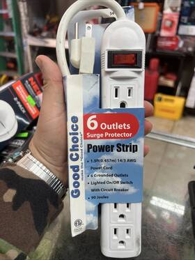 Good Choice Momentum 818068058082 6 Outlets Power Strip Surge Protector 1.5 Ft. 14/3 Awg Cord #