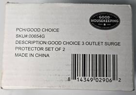 Good Housekeeping 814349029062 3 Outlet Surge Protector With Status Lights A Set Of 2