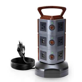 X00465z227 Goodscious Surge Protector Power Strip Tower -power Outlet With Usb Ports -extensi