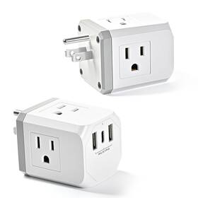 Gosect 658371302232 Multi Plug Outlet Extender 2 Pack Small Electrical Splitter With 3 Usb