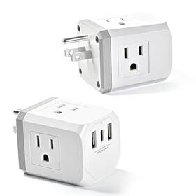 Cz01 Gosect Multi Plug Outlet Extender 2 Pack Small Electrical Splitter With 3 2pc