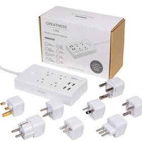 Greatness Line 754970985712 Gr-8 Power Compact And Slim Travel Charging Station - International Adapt