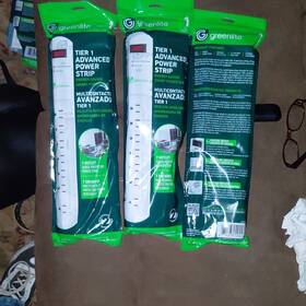 35277 Greenlite 7-outlet White Surge Protecting Power Strip Energy-saving 6ft Cord