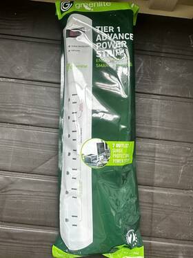 Greenlite 635279490070 Tier 1 Advanced Power Strip 7 Outlet Surge Protector Smart Cord 3ft